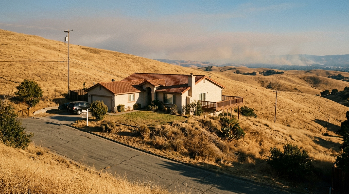 California hillside home near wildfire risk area