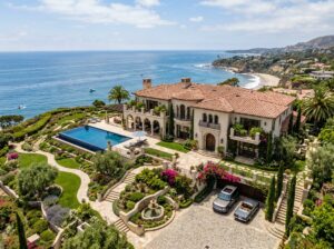 Coastal California luxury mansion with ocean view